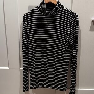 GAP Black and White Striped Turtleneck
